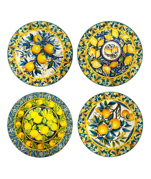 Posavasos de Cerámica Diseño Limones, Set de 4, Antideslizantes y Resistentes al Calor, Decoración de Mesa Original