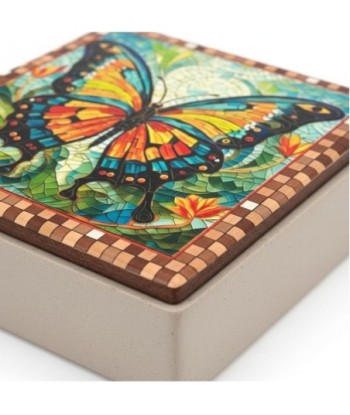 Posavasos de Cerámica Diseño Mariposa, Set de 4, Decoración para Mesa, Absorbentes, Regalo Original y Funcional