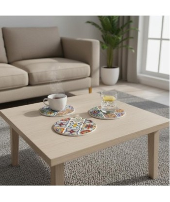 Posavasos Decorativos Hidráulicos - Set de 4 Diseños Únicos - Antideslizantes y Resistentes al Calor - Ideal