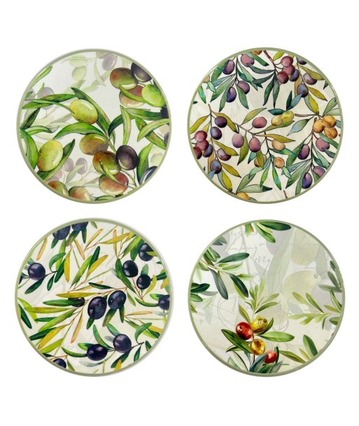 Posavasos Decorativos Olivo, Juego de 4 Piezas, Diseño Único y Elegante para Cocina, Sala de Estar, Regalo Perfecto