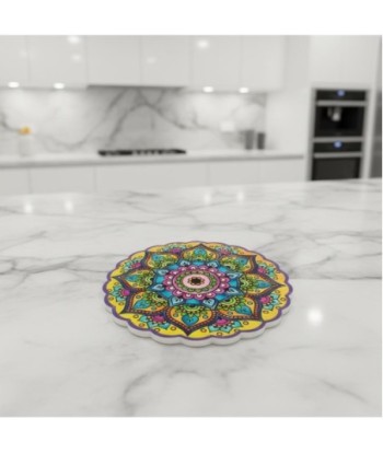 Posavasos Mandala Juego de 4, Diseño Bohemio Decorativo, Antideslizantes y Absorbentes para Cocina y Comedor