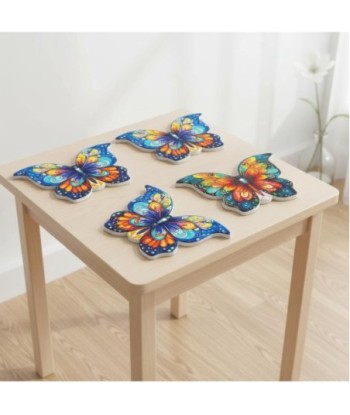 Posavasos de Cerámica Mariposa, Set de 4, Diseño Multicolor, Decoración para Hogar, Regalo Perfecto para Cualquier