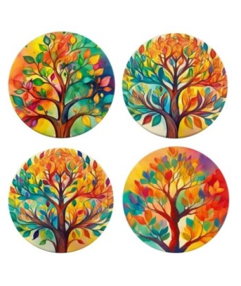 Posavasos Árbol de la Vida Diseño Único - Juego de 4 Posavasos Decorativos para Bebidas - Ideal para Hogar y