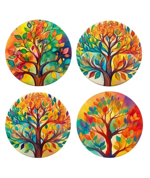 Posavasos Árbol de la Vida Diseño Único - Juego de 4 Posavasos Decorativos para Bebidas - Ideal para Hogar y