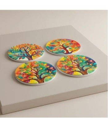 Posavasos Árbol de la Vida Diseño Único - Juego de 4 Posavasos Decorativos para Bebidas - Ideal para Hogar y