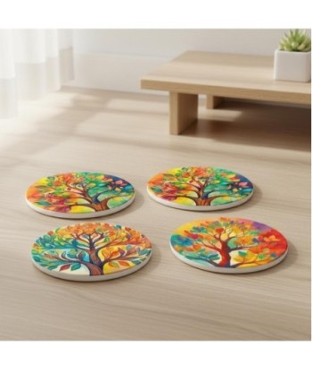 Posavasos Árbol de la Vida Diseño Único - Juego de 4 Posavasos Decorativos para Bebidas - Ideal para Hogar y