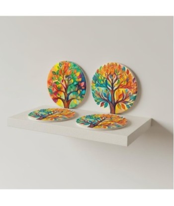 Posavasos Árbol de la Vida Diseño Único - Juego de 4 Posavasos Decorativos para Bebidas - Ideal para Hogar y
