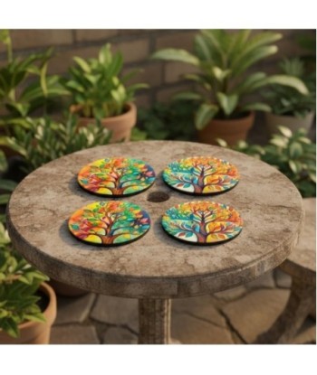 Posavasos Árbol de la Vida Diseño Único - Juego de 4 Posavasos Decorativos para Bebidas - Ideal para Hogar y