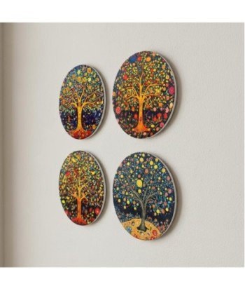 Posavasos Decorativos Árbol de la Vida, Juego de 4, Diseño Único, Protección de Superficies, Regalo Perfecto