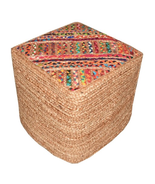 Puff Decorativo Cuadrado para Hogar, Asiento Versátil, Ideal para Sala, Dormitorio, Hecho a Mano, Diseño Elegante