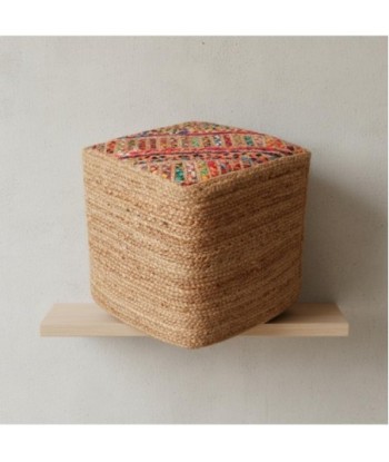 Puff Decorativo Cuadrado para Hogar, Asiento Versátil, Ideal para Sala, Dormitorio, Hecho a Mano, Diseño Elegante