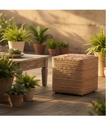 Puff Decorativo Cuadrado para Hogar, Asiento Versátil, Ideal para Sala, Dormitorio, Hecho a Mano, Diseño Elegante