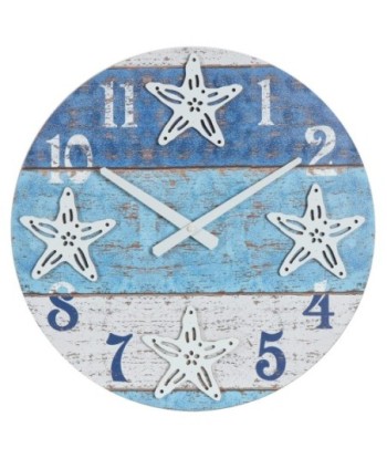 Reloj de Pared Estilo Marinero con Diseño de Estrellas, Decoración Moderna para Hogar, Oficina y Salón