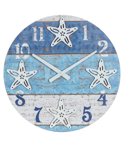 Reloj de Pared Estilo Marinero con Diseño de Estrellas, Decoración Moderna para Hogar, Oficina y Salón