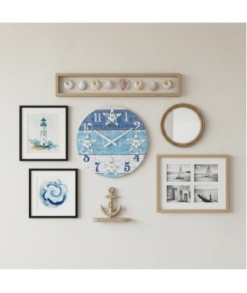 Reloj de Pared Estilo Marinero con Diseño de Estrellas, Decoración Moderna para Hogar, Oficina y Salón