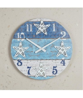 Reloj de Pared Estilo Marinero con Diseño de Estrellas, Decoración Moderna para Hogar, Oficina y Salón
