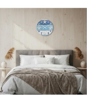 Reloj de Pared Estilo Marinero con Diseño de Estrellas, Decoración Moderna para Hogar, Oficina y Salón