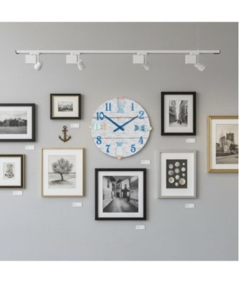 Reloj de Pared Decorativo Estilo Marinero para Hogar, Diseño de Peces, Ideal para Salón, Cocina, Oficina, 42cm