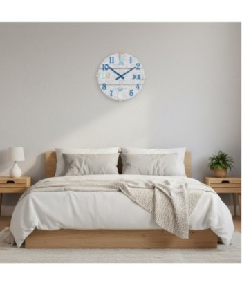 Reloj de Pared Decorativo Estilo Marinero para Hogar, Diseño de Peces, Ideal para Salón, Cocina, Oficina, 42cm