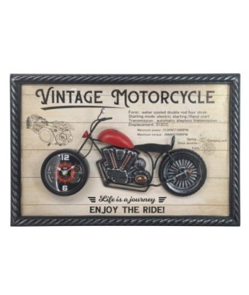 Reloj de Pared Vintage Moto Decorativo, Diseño Retro para Hogar, Oficina y Taller, Adorno Metálico Estilo Industrial