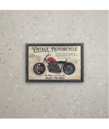 Reloj de Pared Vintage Moto Decorativo, Diseño Retro para Hogar, Oficina y Taller, Adorno Metálico Estilo Industrial