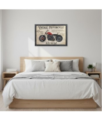 Reloj de Pared Vintage Moto Decorativo, Diseño Retro para Hogar, Oficina y Taller, Adorno Metálico Estilo Industrial