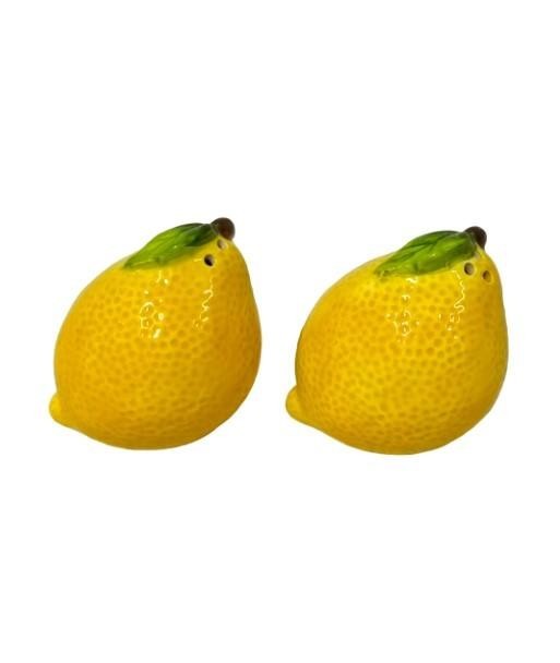 Salero Pimentero Cerámica Diseño Limón Decoración Cocina Original Regalo Creativo Accesorio Mesa Moderno