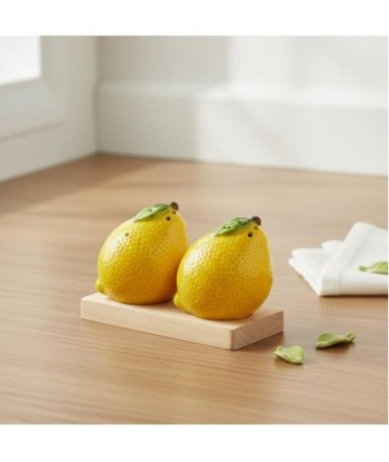 Salero Pimentero Cerámica Diseño Limón Decoración Cocina Original Regalo Creativo Accesorio Mesa Moderno