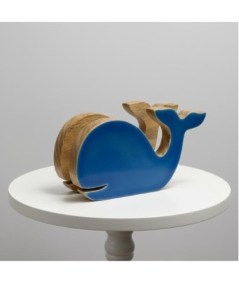Servilletero Ballena Decorativo para Mesa, Diseño Marinero, Soporte de Servilletas de Madera, Ideal para Cocina