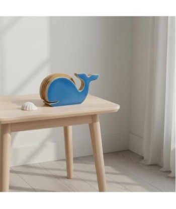 Servilletero Ballena Decorativo para Mesa, Diseño Marinero, Soporte de Servilletas de Madera, Ideal para Cocina