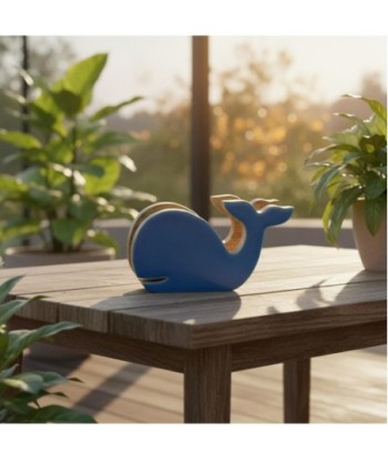Servilletero Ballena Decorativo para Mesa, Diseño Marinero, Soporte de Servilletas de Madera, Ideal para Cocina