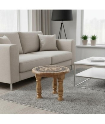 Taburete Decorativo Sol y Luna - Diseño Étnico Moderno - Perfecto para Salas, Dormitorios y Espacios de Relajación