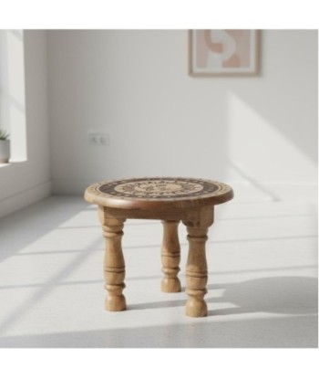 Taburete Decorativo Sol y Luna - Diseño Étnico Moderno - Perfecto para Salas, Dormitorios y Espacios de Relajación