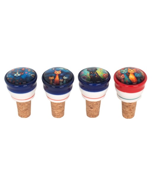 Tapón para Vino en Forma de Gato, Original y Divertido, Ideal para Regalos, Accesorio de Cocina, Cerámica, Multicolor