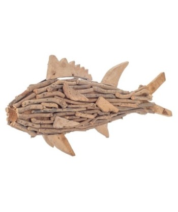 Figura Marinera Pez S de Madera - Decoración Natural Estilo Marítimo