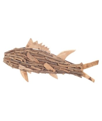 Figura Marinera Pez S de Madera - Decoración Natural Estilo Marítimo