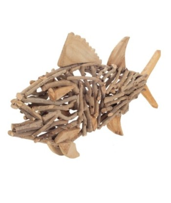 Figura Marinera Pez L de Madera | Decoración Este estilo Natural y Rustico
