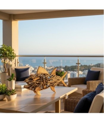 Figura Marinera Pez L de Madera | Decoración Este estilo Natural y Rustico