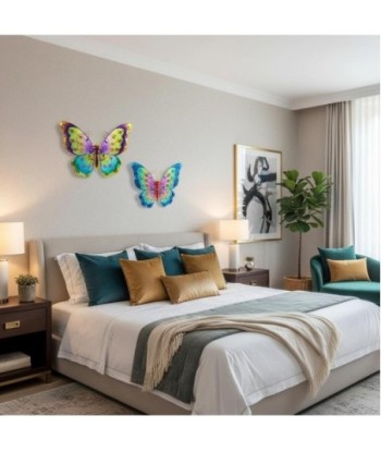 Mariposas Vidriera de Metal y Cristal - Decoración Colorida para Jardín