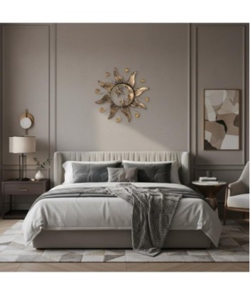 Aplique de Metal Sol y Luna con Estrellas para Decoración de Jardín