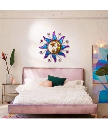Adorno Pared Jardín Sol y Luna de Metal Multicolor - Apliques Decorativos