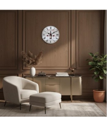 Reloj de pared redondo de MDF con diseño vinícola