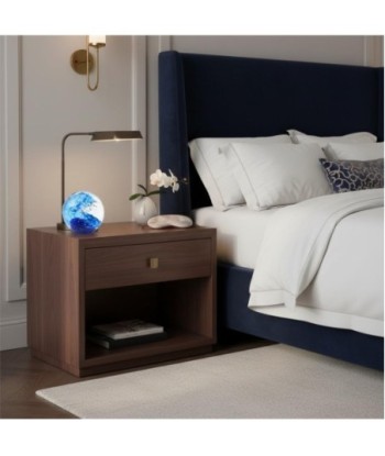 Pisapapeles de vidrio azul con burbujas decorativas - Estilo moderno