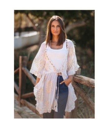 Kimono Multicolor para Mujer - Estilo Ibiza, Ropa de Moda, Perfecto para Verano, Bata de Casa, Manga ¾, 100% Algodón,