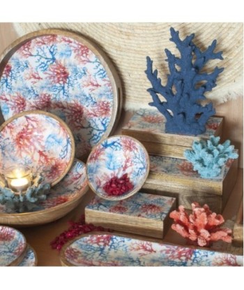 Figura Coral de Cerámica Marinera | Decoración Color Rosa, Estilo Náutico