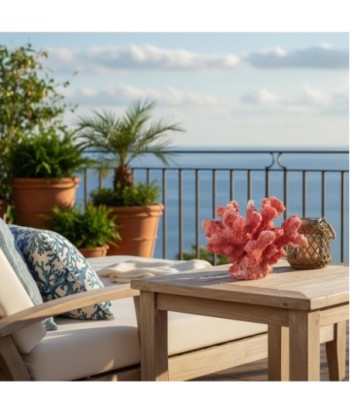 Figura Coral de Cerámica Marinera | Decoración Color Rosa, Estilo Náutico