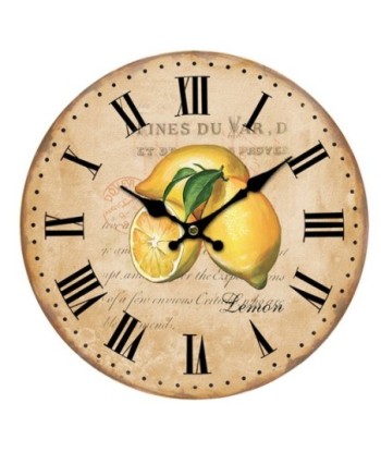 Reloj de pared de MDF con diseño de limón - Reloj retro decorativo