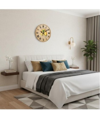 Reloj de pared de MDF con diseño de limón - Reloj retro decorativo