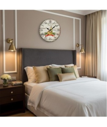 Reloj de pared MDF vintage con diseño de olivas y botellas