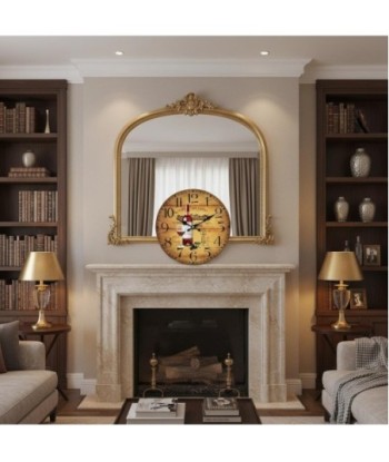 Reloj de MDF estilo vintage con motif de vino y uvas, 1 pila AA